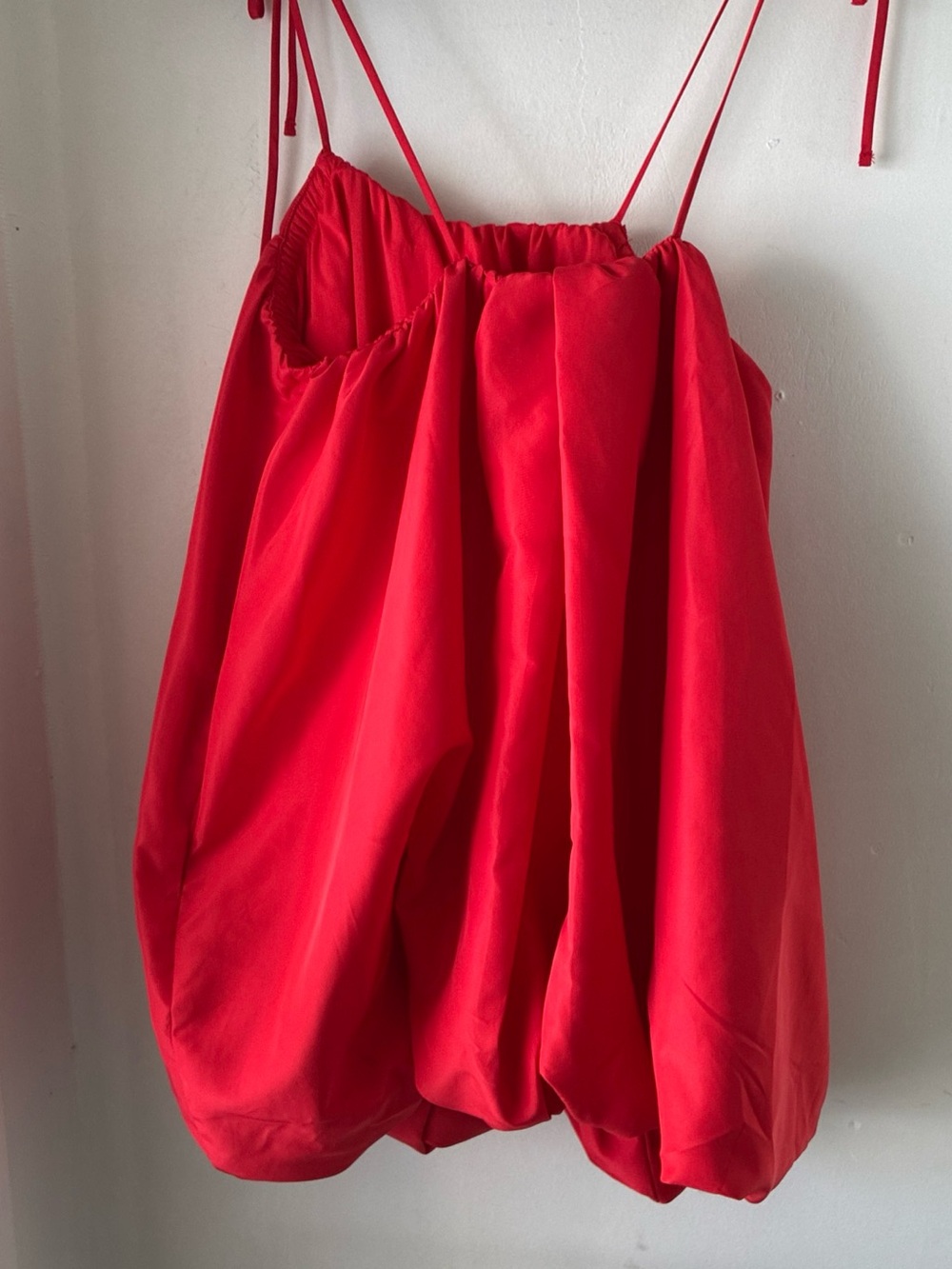 Old Navy Red Mini Bubble Dress with Spaghetti Straps
